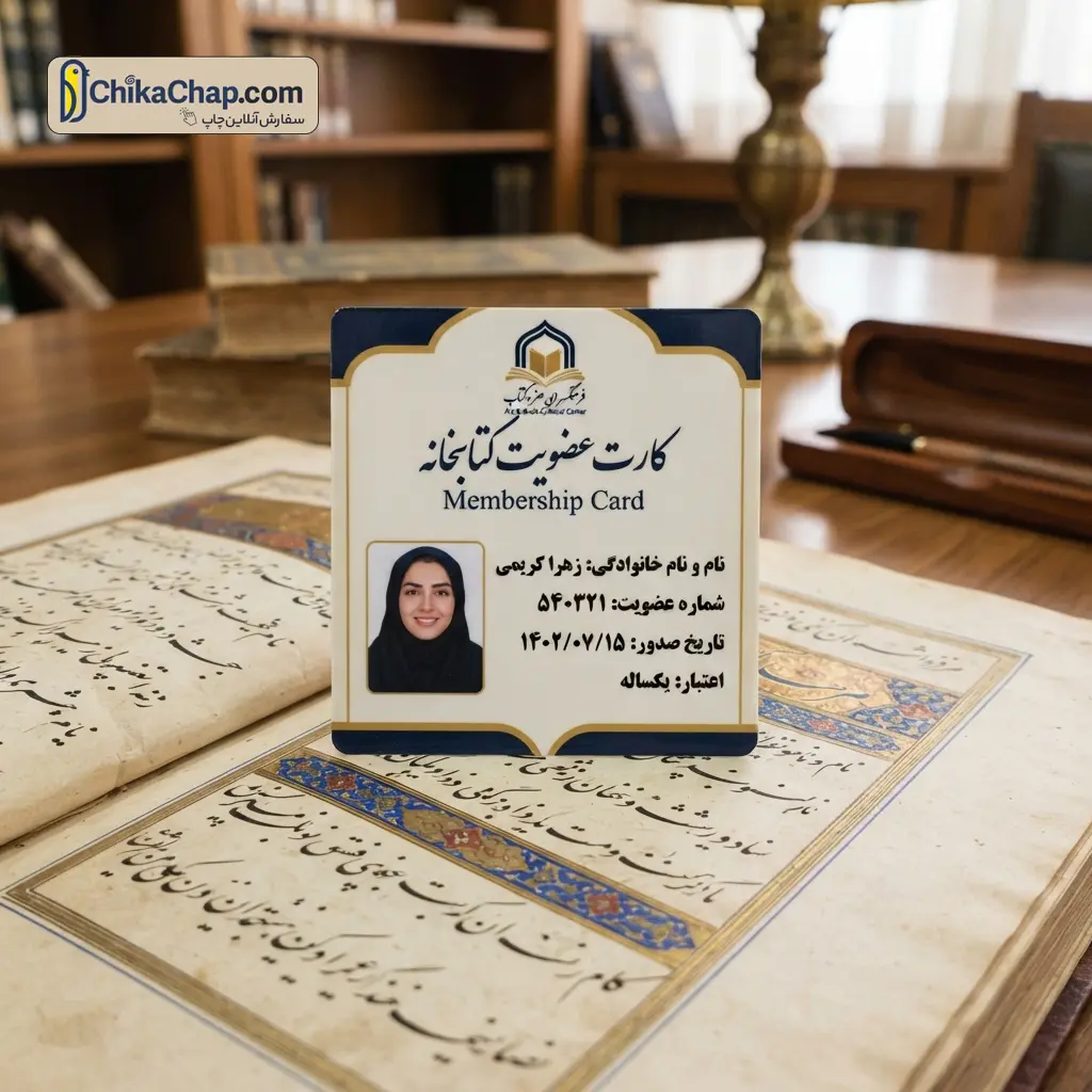 چاپ کارت عضویت کتابخانه و مراکز آموزشی با امکان شخصی&zwnj;سازی چاپ